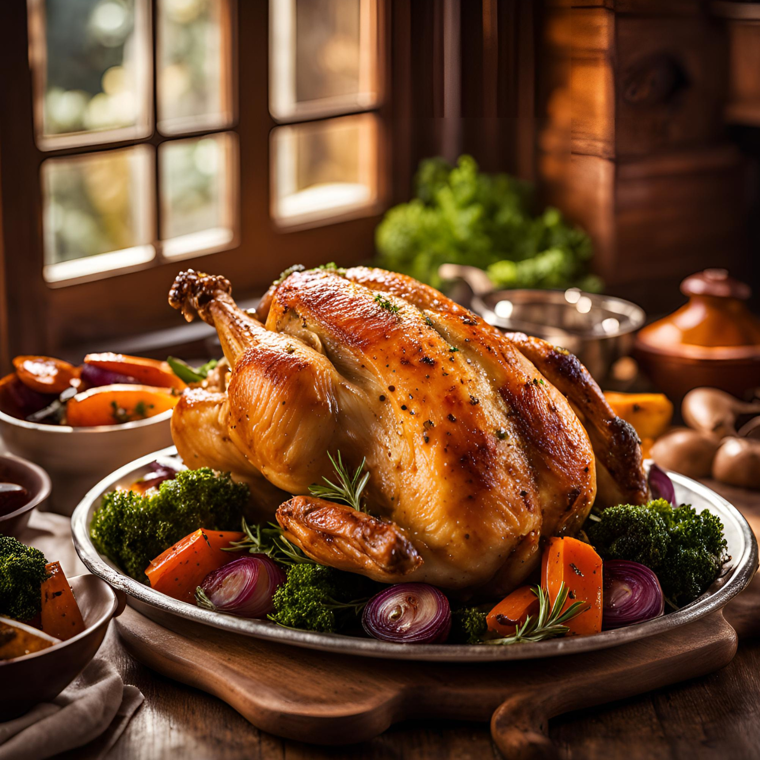 Oven-Roasted Chicken with Fresh Tomato and Cucumber Salad