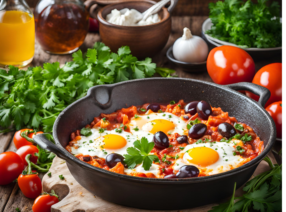 Shakshuka with Feta, Olives, and Peppers A Mediterranean Delight