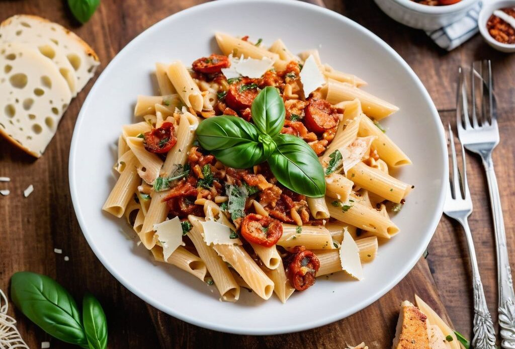 Chicken, Chorizo, and Sundried Tomato Pasta: A Creamy Mediterranean Delight